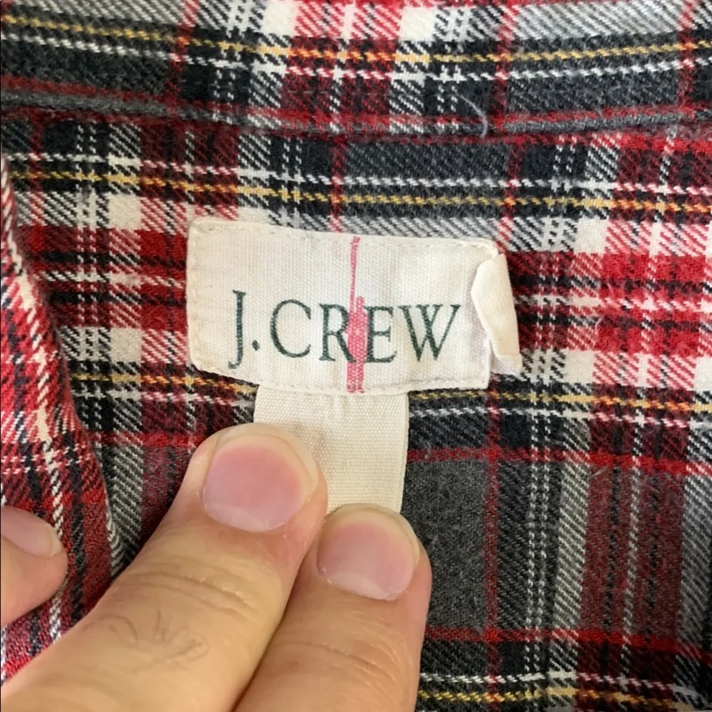J. Crew Red and Gray Checkered Shirt